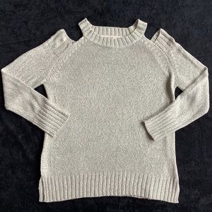 Francesca’s Alya Cold Shoulder Sweater, size Large